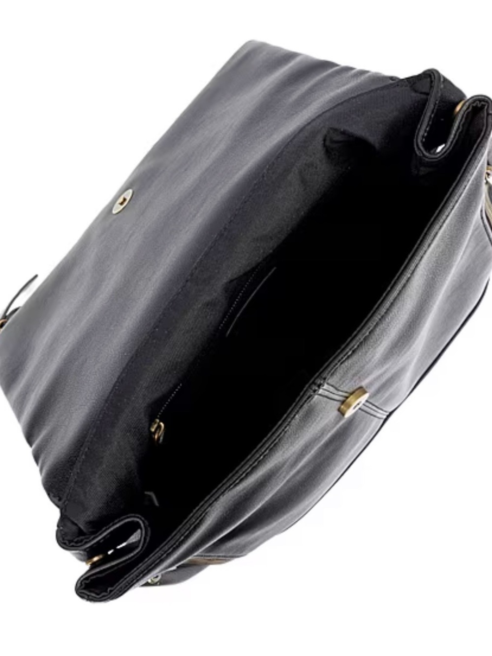 FRYE AND CO. Black Leather Flap Backpack with Gold Hardware - Picture 4 of 5